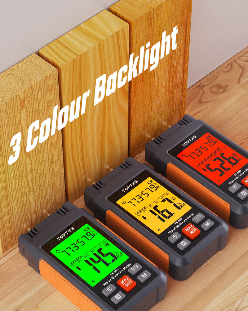 [Australia - AusPower] - TopTes TS-630 Moisture Meter & TS-501B Sound Level Meter - Versatile Duo for Measuring Moisture Levels in Wood and Drywall and Monitoring Environmental Noise in Homes, Workshops, and Construction Site 