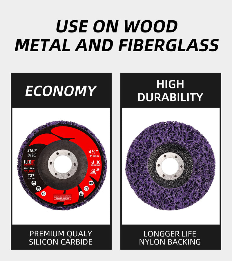 [Australia - AusPower] - Strip Discs Grinding Disc 4.5'' x 7/8'' Stripping Wheel Clean and Remove Paint Coating Rust Welds Oxidation for Angle Grinder-5 Pack 