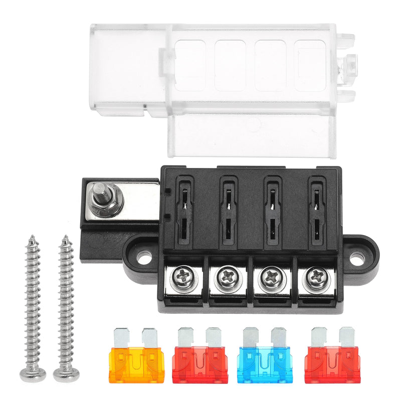 [Australia - AusPower] - 4 Circuit Fuse Block for ST Blade #5045 with Cover for Marine 