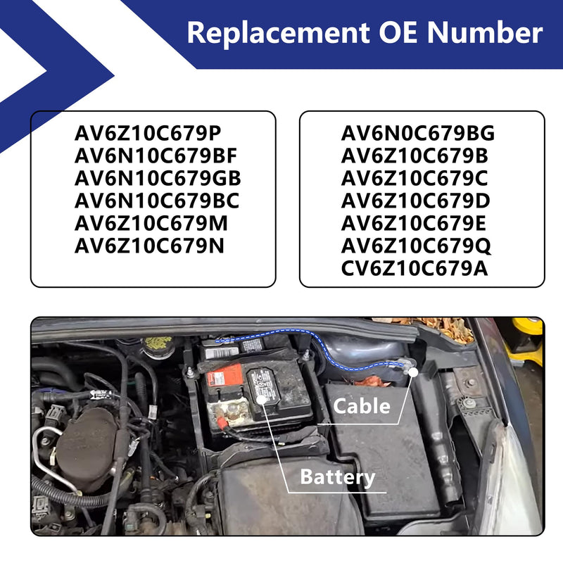 Negative Battery Cable Sensor for Ford Focus 2013-2018 Ford C-Max 2013-2018 Escape 2013-2019 Replaces # AV6N-10C679-GB AV6Z-10C679-P AV6N-10C679-BF