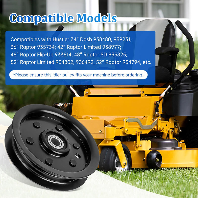 [Australia - AusPower] - UP2WIN 604219 Flat Idler Pulley Compatible with Hustler Dash 34" 42" Raptor 36" 42" 52" 54" Mower Deck, 126123 Idler Pulley Compatible with 939223 938498 938977 933614 934802, Replaces Rotary 15211 1 1P 