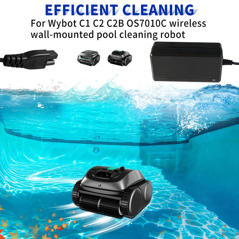 [Australia - AusPower] - for Wybot Cordless Pool Vacuum Plug 25.2V Quick Charger Compatible with Wybot C1 C2 C2B OS7010C Li-Ion Battery Robotic Pool Cleaner Adapter Power Supply 
