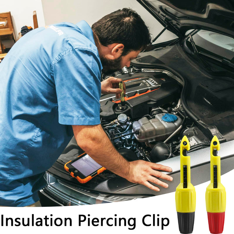 [Australia - AusPower] - 2 PCS Wire Piercing Probe, Multimeter Probes, Insulation Piercing Clip Set for Voltage, Voltmeter, Thermometer Testing 