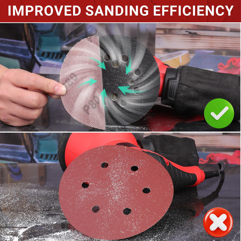 Sanding Mesh 125 mm, Grit 80 to 400 Sanding Net Set | Efficient Dust Removal Abranet for Wall Sander, Mesh Sandpaper for Wood, Metal, Car, Paint Mix grit