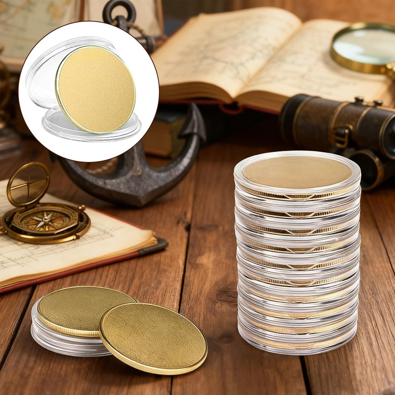 30PCS Brass Coin Blanks 40mm Diameter 2mm Thickness Laser Engravable Coins for DIY Customization Personalized Gifts Challenge Coins Memorial Projects 40mm Dia-30Pcs