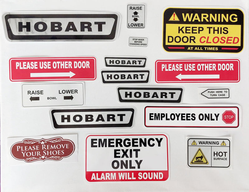 [Australia - AusPower] - HOBART 00-118365 Genuine OEM Replacement Part - Large Metallic Label Set - Pack of 5 (7" x 1.8") 