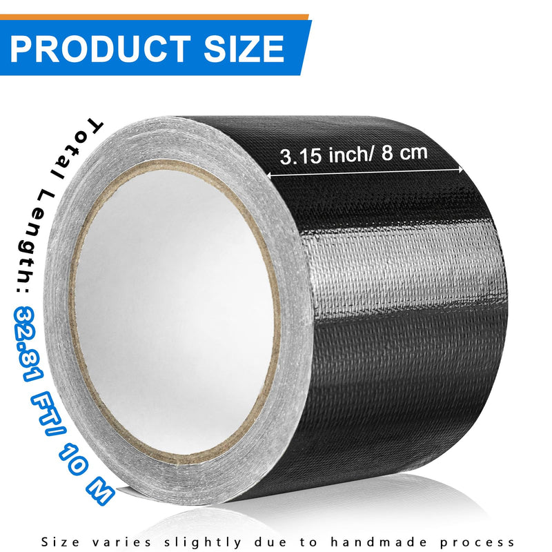 RV Awning Repair Tape for Tarp, 3.15" x 32.8FT Waterproof Outdoor Repair Tape for Canvas, Tent, Umbrella, Sail Tape, Tear Repair Patch Kit, Heavy Duty, Anti-UV, Black