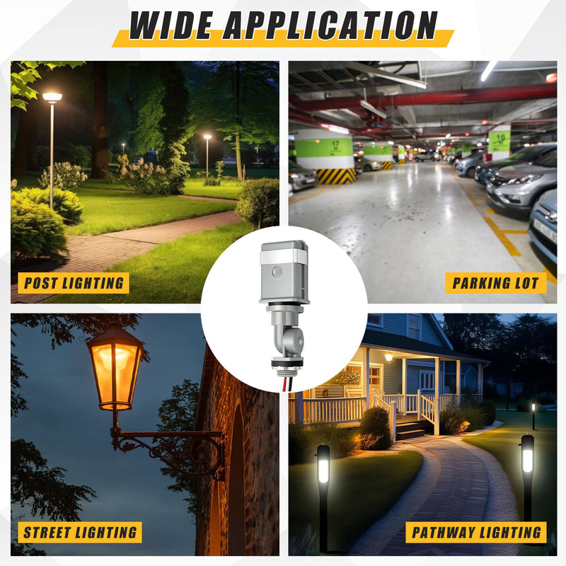 [Australia - AusPower] - Retisee 2pcs 120-volt Swivel and Stem Mount Thermal Photocontrol, Dusk to Dawn Sensor Reliable Automatic Light Sensor for Outdoor Lights with Delay Feature Resistant Housing 