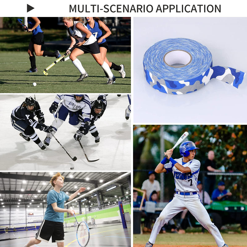 1Pieces Premium Grip Tape Hockey Tape Sticks Anti-Slip Waterproof Wrapper Easy to Stretch and Tear for Ice Hockey, Skiing… 1P Blue