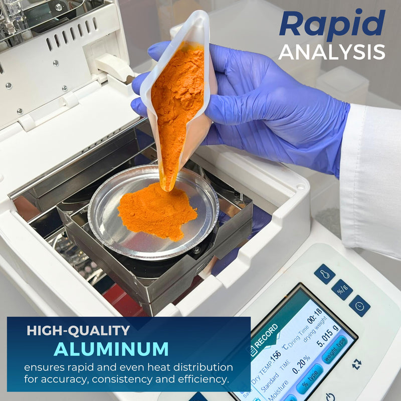 [Australia - AusPower] - Aluminum Sample Pans for Moisture Analyzer (100 Pack) 90mm Round Lab Trays, Disposable Weighing Dishes, Foil Pan, Weight Scale Tray, Laboratory Balance Dish Plate, Moisture Tester Supplies, Pure Ponta 