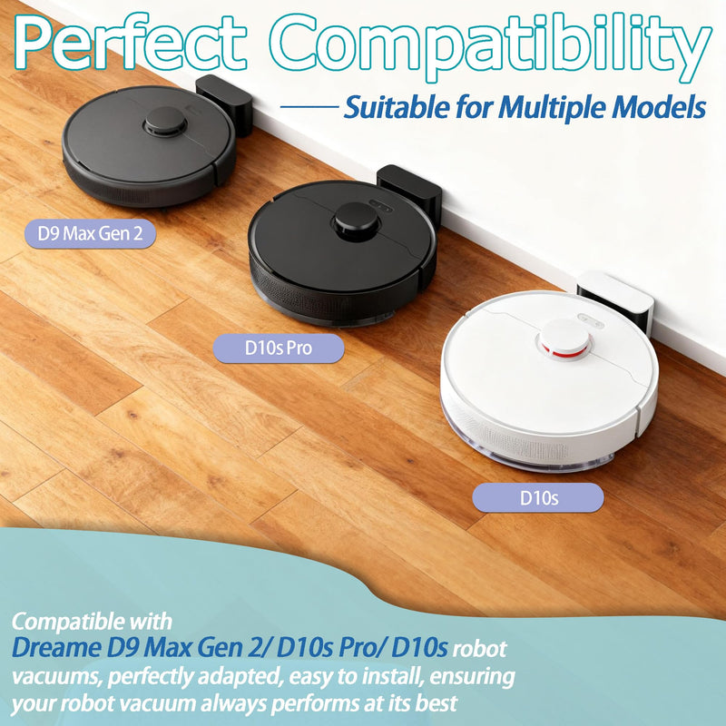 [Australia - AusPower] - Replacement Parts Compatible with Dreame D9 Max Gen 2/ D10s Pro/ D10s Robot Vacuum Cleaner 1 Main Brush, 4 Side Brushs, 4 HEPA Filters and 4 Mop Pads (13 Pack) 