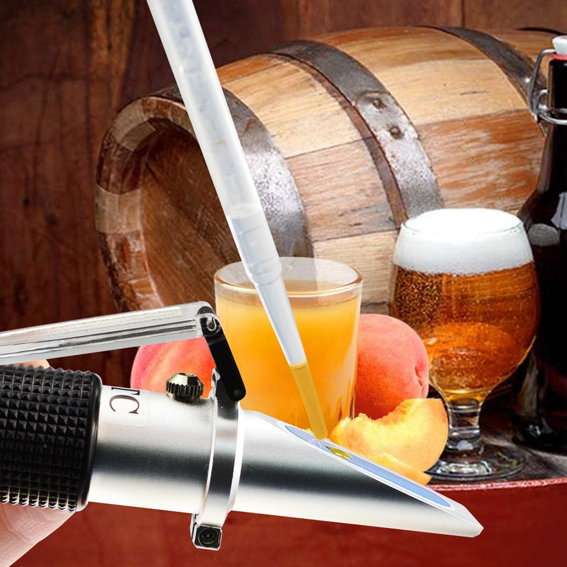 [Australia - AusPower] - Beer Brix & Specific Gravity Refractometer with ATC Optic Dual Scale 0~32% Brix 1.000-1.120 SG Wine Wort Making Beer Brewing Fruit Juice Hops Sugar Homebrew Kit 