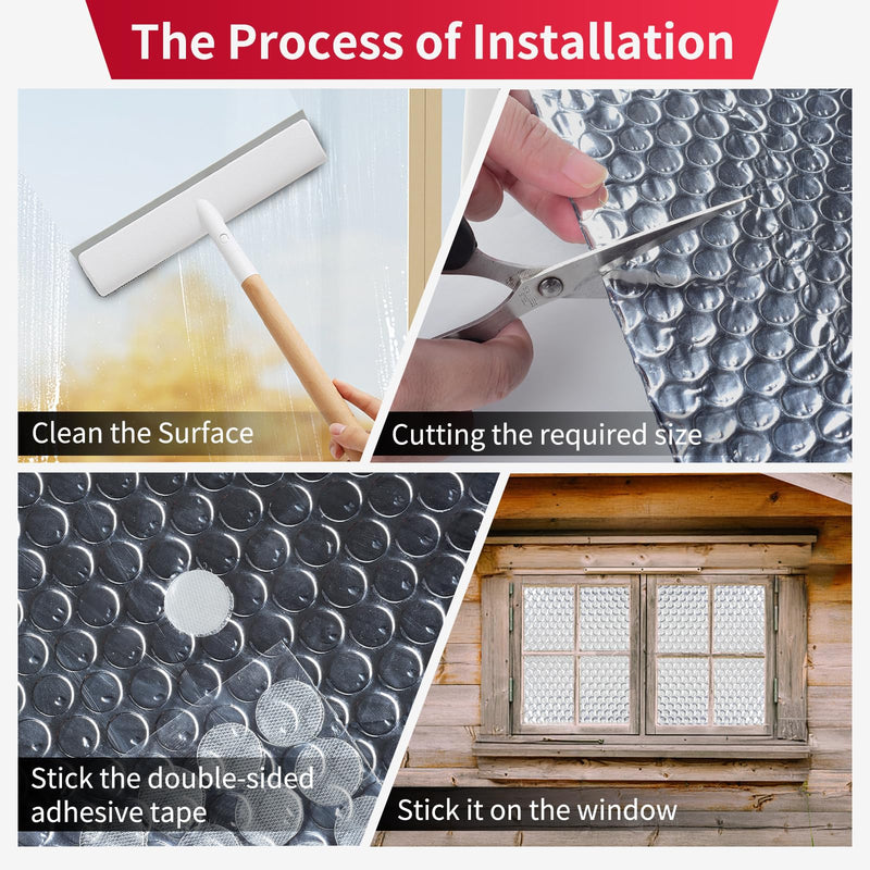 Reflective Insulation Aluminum Foil Sheets 47.2 in X 10ft，3mm, Bubble Wrap for Packing Attic Door Insulation Cover, Window Tint for Home Heat Blocking, Window Film, Garage Door Screen 47.2in X 10ft X 3mm