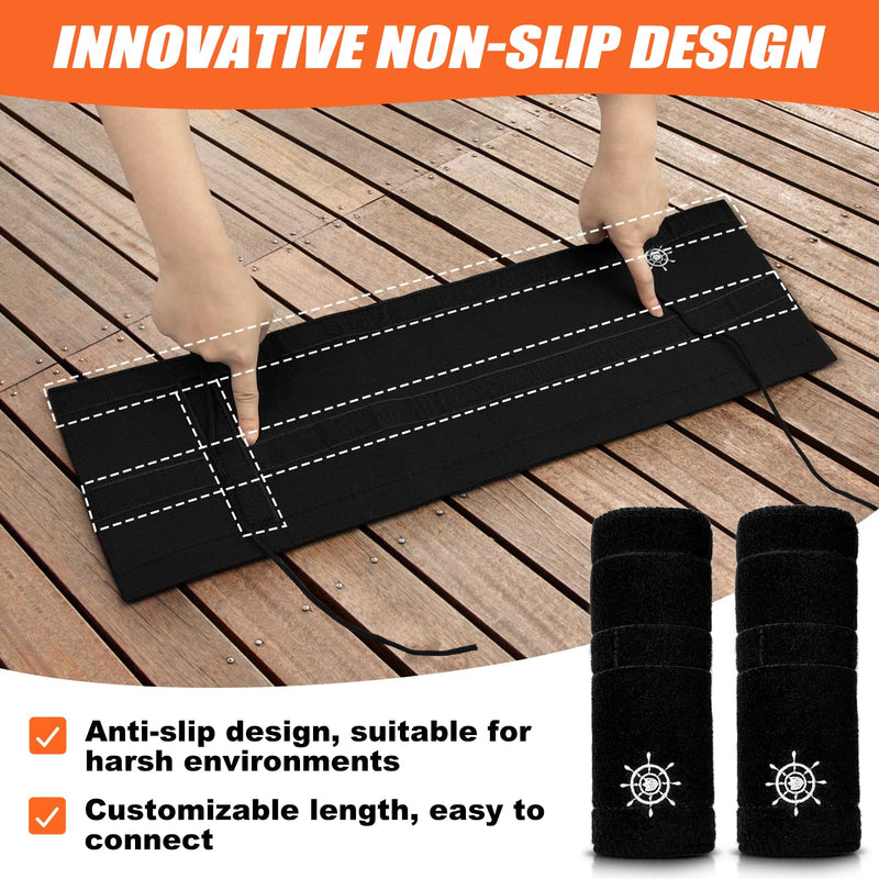 Dock Line Chafe Guards 24 Inch Removable Anti Chafe Protective Boats, Dock Lines Black Rope Protector Eliminates Squeaking Protects Boat from Wear 2
