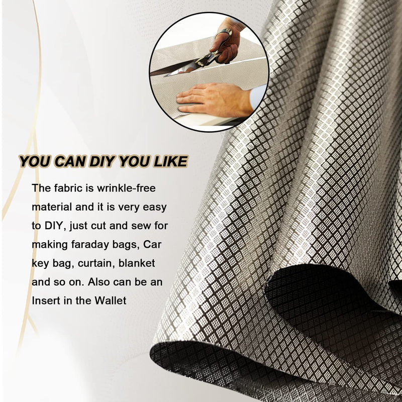 Farday Fabric Farday Cage Military Grade Conductive Material for Fabric Protection EM from Cellular Signal, WiFi, Bluetooth, GPS, Shields RF Signals 44"X108"(3 Yards)