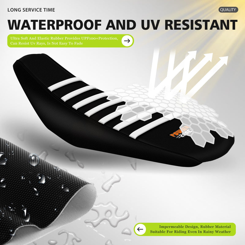 [Australia - AusPower] - Dirt Bike Seat Cover for Surron SUR Ron Ultra Bee, Non-Slip Motorcycle Electric Bike Seat Protector (Black-White) Black-White 