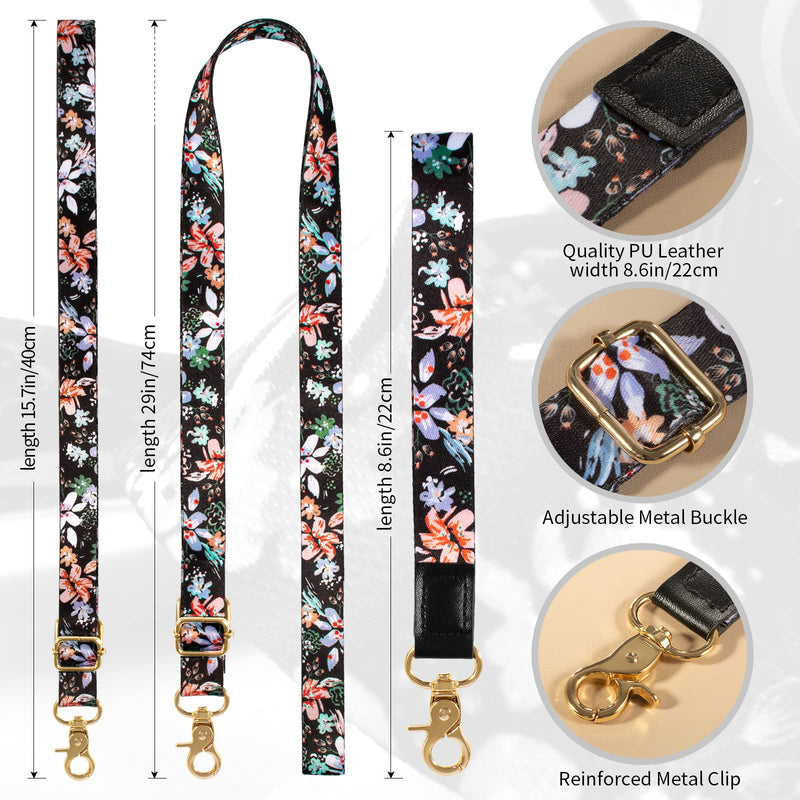 [Australia - AusPower] - Cell Phone Lanyard, Phone Lanyard Crossbody, Wrist Strap, lanyards for Keys, Universal Adjustable Shoulder Neck Straps for iPhone Case ID Badges 3-pretty Flowers 