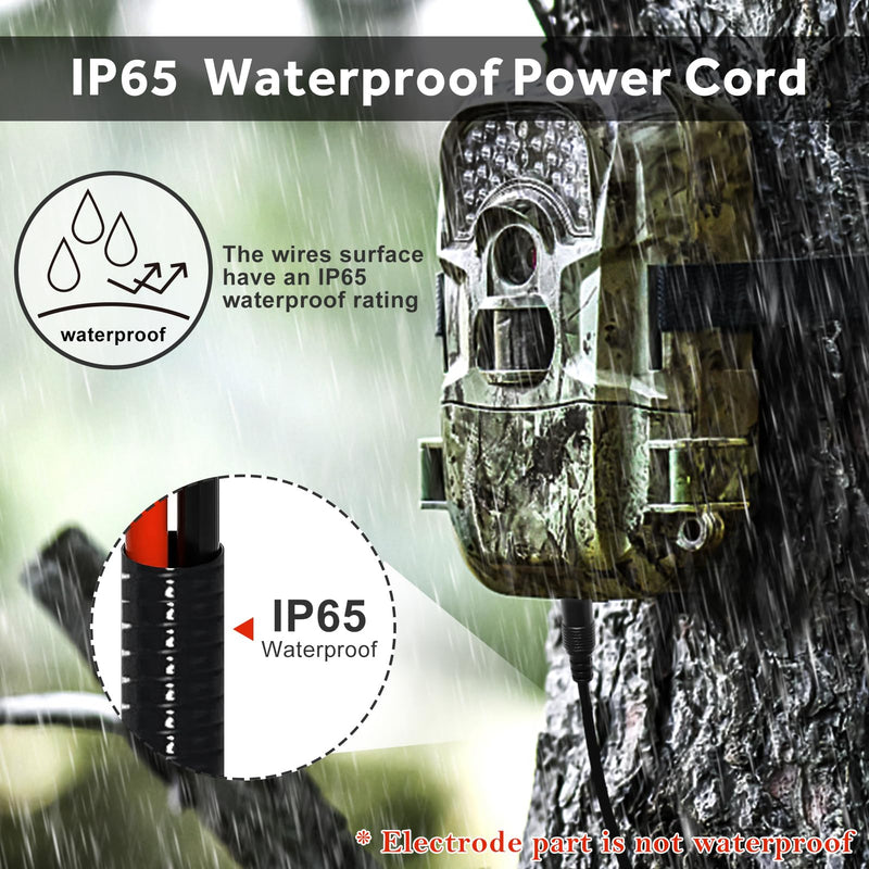 [Australia - AusPower] - Durable Chew-Resistant Power Cable for Trail Cameras, Compatible with Stealth Cam, Spypoint, Moultrie, Browning, Wildgame Innovations, Muddy, Covert WC20, WC30, Black Gate, etc. 5.5x2.1mm DC Plug, 79" 5.5x2.1 mm End-Spade Connector 