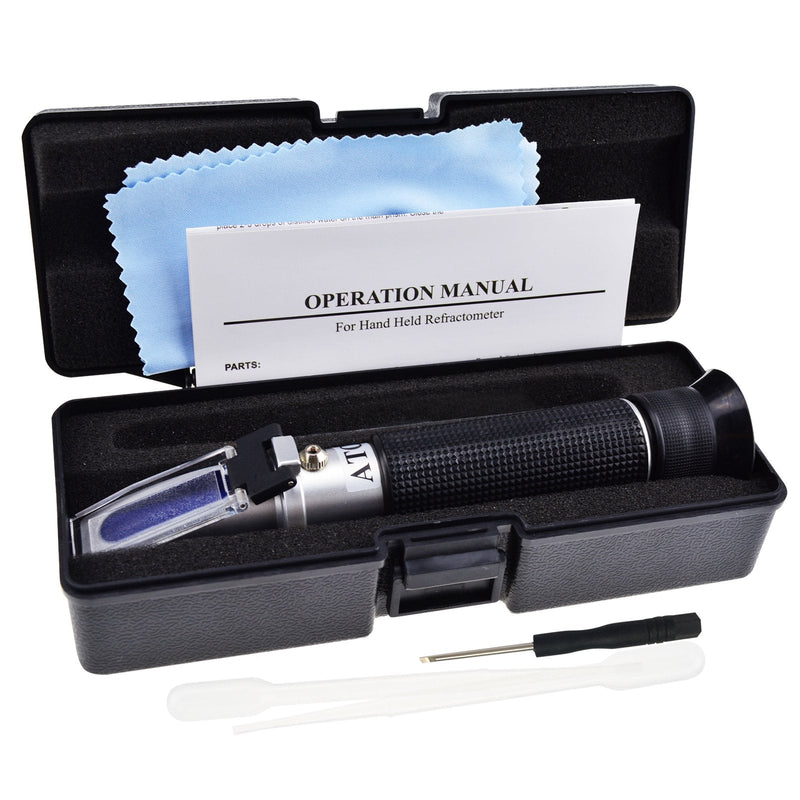 [Australia - AusPower] - 0-10% Brix Refractometer with ATC Low-Concentrated Sugar Solutions Accuracy 0.1% Synthetic Machining Coolants Maple Sap Cutting Liquid CNC Maple Syrup Makers Tea 