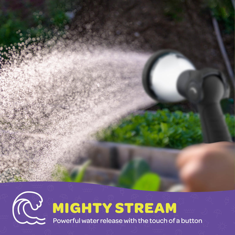 [Australia - AusPower] - Hose Nozzle [Black] Heavy Duty Hose Sprayer With 10 Adjustable Watering Patterns. Thumb Control Design, Comfortable Ergonomic Grip, Garden Hose Nozzle for Watering Plants & Lawns/Fun showers/Cleaning 1 Black 