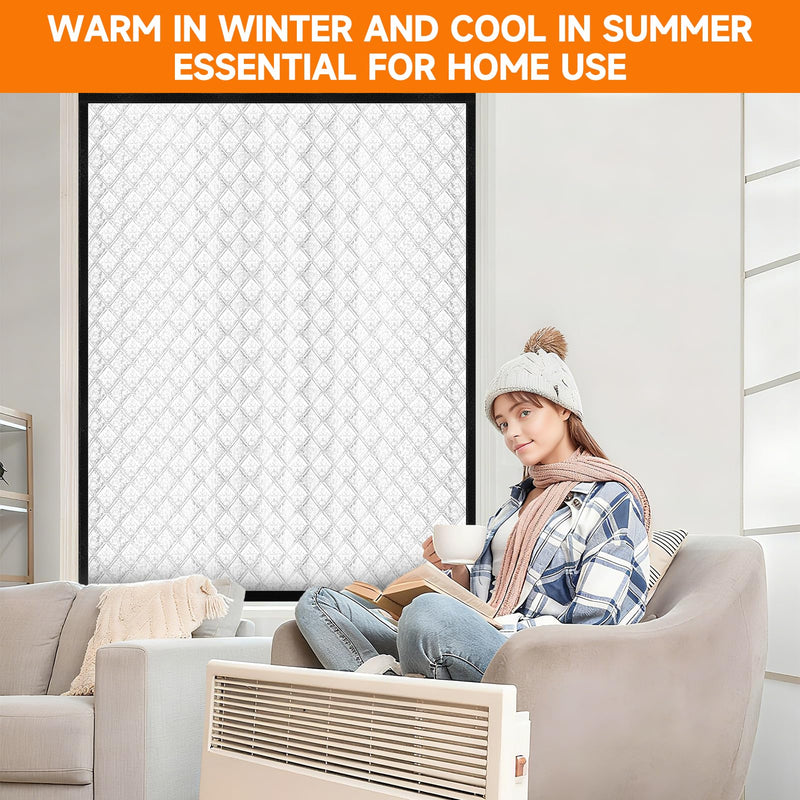 Insulated Window Cover, Veanusiver Upgraded Oxford Cloth Waterproof Thermal Insulated Blackout Window Insulation kit, Fits up to 45x49 inch Windows to Keep Warm in Winter Fit up to 45x49 inch