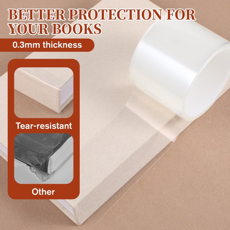 3" x 16.5Ft Book Repair Tape Archival Safe Acid-Free Clear Book Repair Tape Transparent Books Binding Tapes No Residue Strong Waterproof Adhesive for Libraries Textbook Photo Album Removable Tapes
