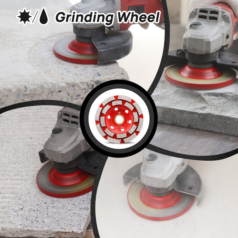 [Australia - AusPower] - FOCSTOL Diamond Cup Wheel - 100 mm x 22.23 mm Double Row Grinding Wheel for Concrete Granite Marble Masonry Artificial Stone for Angle Grinder 100mm doppelt 