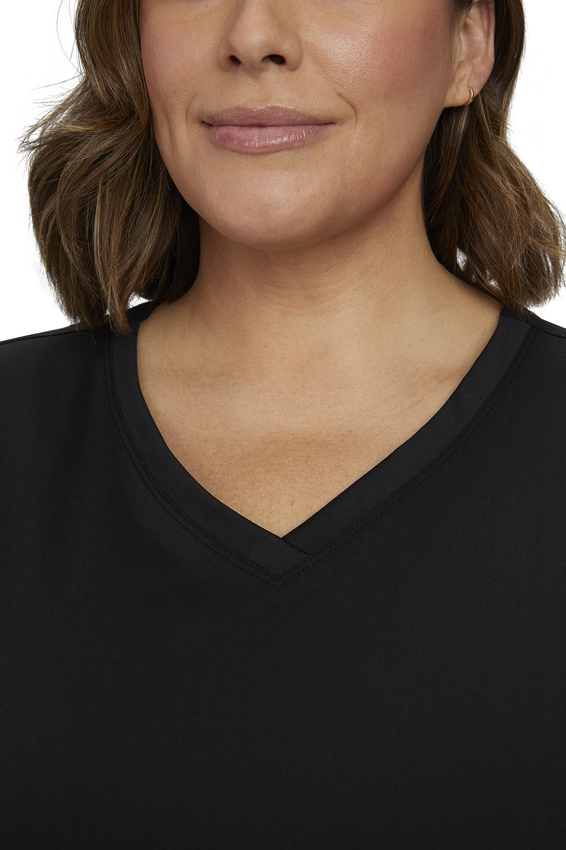 [Australia - AusPower] - Healing Hands Yoga Scrubs Top for Women Purple Label 2 Pocket V-Neck Women's Scrub Top 2245 Juliet X-Large Black 