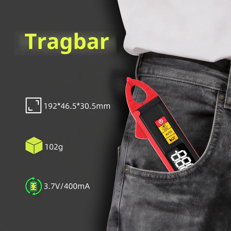 BSIDE UX1 Current Clamp DC AC 1 mA TRMS Mini Ampere Clamp Milliamps for Leak Current Car, Fully Automatic Intelligent Multimeter for Voltage Resistance Capacity Diode Temperature NCV Measuring