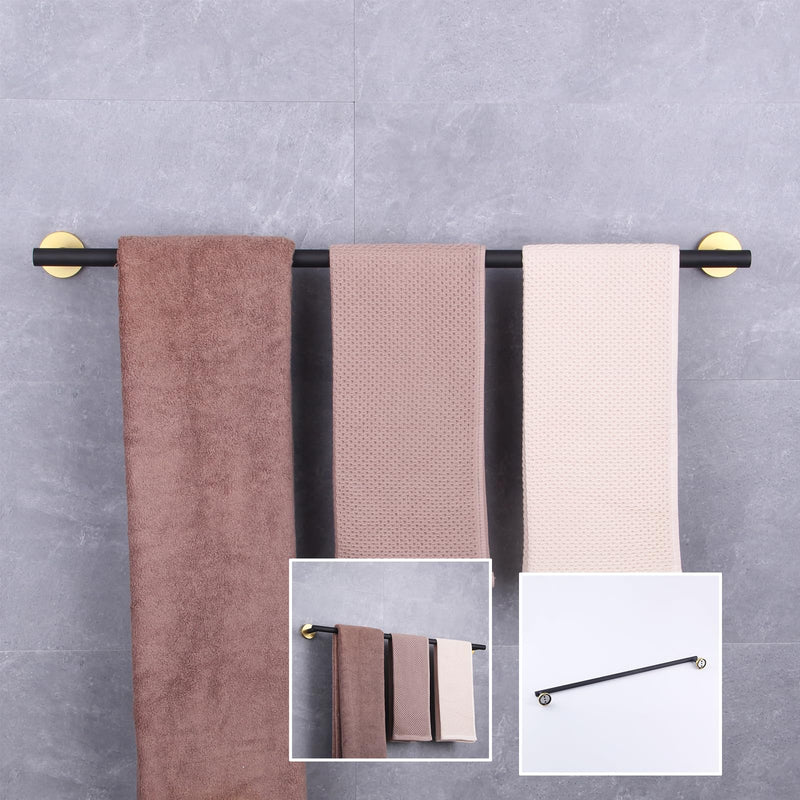 GERZWY Black & Gold Towel Bar, 30 Inch Stainless Steel Bathroom Wall Mounted Towel Rail, Hand Towel Holder AG1101C75-BD 30 Inch (Pack of 1)