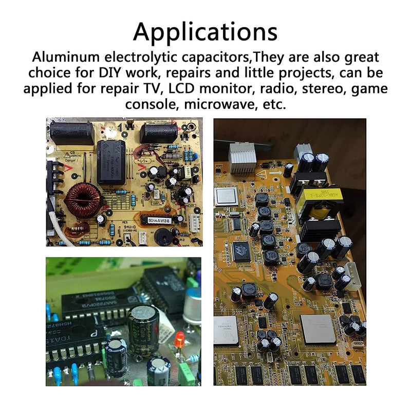 24Value 460Pcs 6.3V-50V Capacitor Assortment Box Kit DIP 1uF-1500uF High Frequency Aluminum Electrolytic Capacitors for Industrial Electrical and Arduino etc.