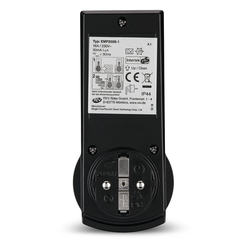 [Australia - AusPower] - REV Ritter 0515494555 RCD Safety Adapter 16 A 0,03 A Black FI Adapter 