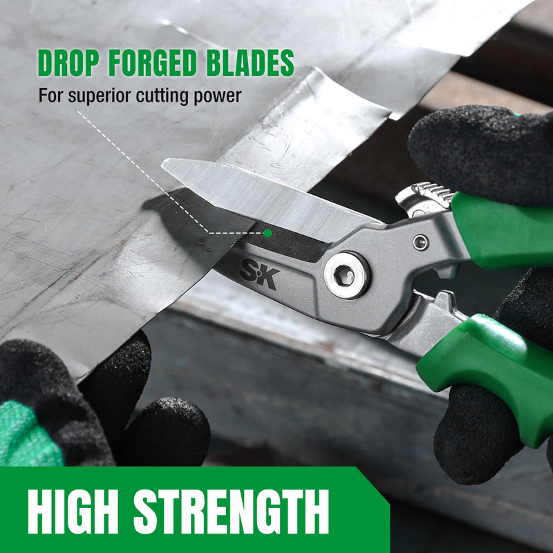 [Australia - AusPower] - SK 8" Heavy Duty Scissors, All Purpose Shears, Drop Forged CR-V Blades with Safety Lock, Comfortable Grips 8 Inch 