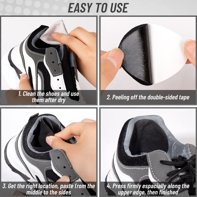 8Pair Shoe Patches for Holes, Self-Adhesive Shoes Heel Repair, Hole Repair for Sneaker, Leather Shoes, High Heels (Black) 8 Pair Black