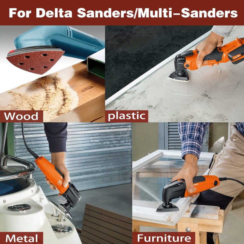 [Australia - AusPower] - STEBRUAM Delta Sandpaper Triangular Sander, Pack of 50 Delta Sandpaper Velcro Sandpaper 40 Grits for Sanding Triangles 93 x 93 x 93 mm Triangle sandpaper 40 grits 