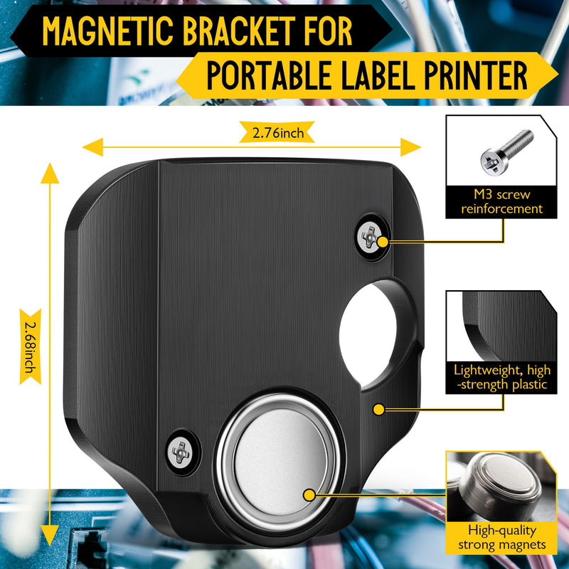 1 Pcs Dual Magnet Accessory Compatible with Brady M210, M210 Lab, M211, BMP21, BMP21-PLUS, BMP21 Lab, Upgraded Magnetic Bracket for Portable Label Printer, One Handed Operation 1
