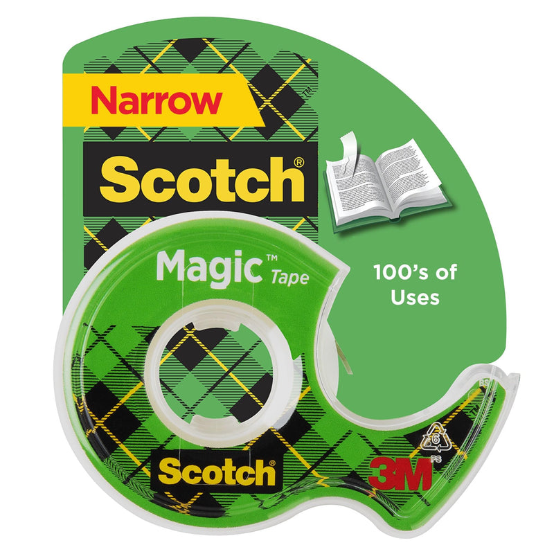 Scotch Magic Tape, 1 Roll, Numerous Applications, Invisible, Engineered for Repairing, 1/2 x 800 Inches, Dispensered (119) Pack of 1 Transparent Tape