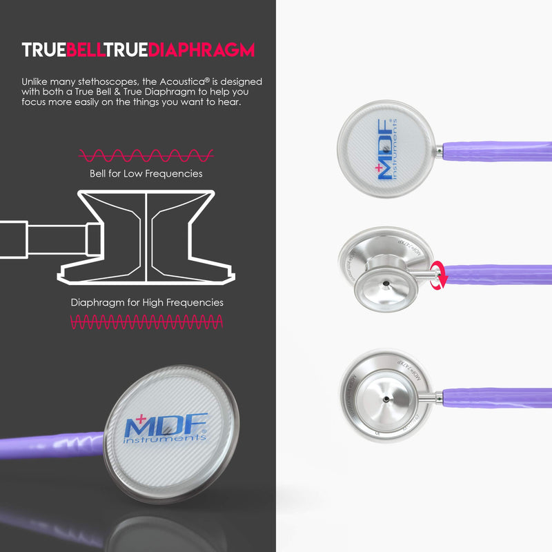 [Australia - AusPower] - MDF Instruments Acoustica Lightweight Stethoscope for Doctors, Nurses, Students, Lavender tube + MDF LUMiNiX Illuminator Medical Professional Diagnostic Penlight 