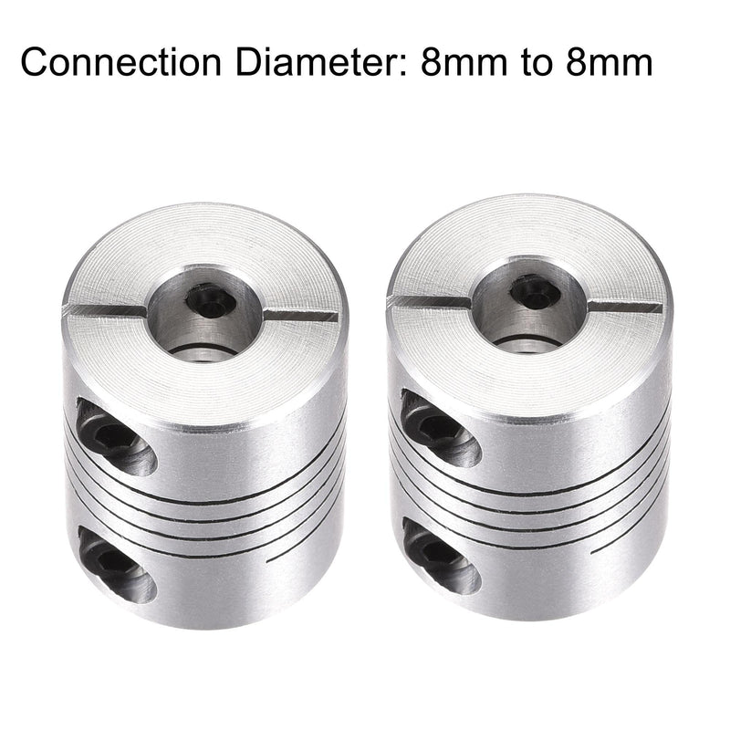 [Australia - AusPower] - uxcell 2PCS Motor Shaft 8mm to 8mm Helical Beam Coupler Coupling 20mm Dia 25mm Length 