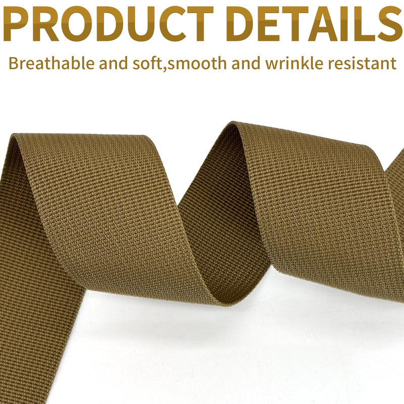 [Australia - AusPower] - Wide Webbing Straps for Replacement Lawn Chair 2inch 12 Yards Heavy Polyprorylene Straps for Outdoor DIY Gear Repair Pet Collars Decorative Webbing Straps for Crafts Bags Champagne 32 