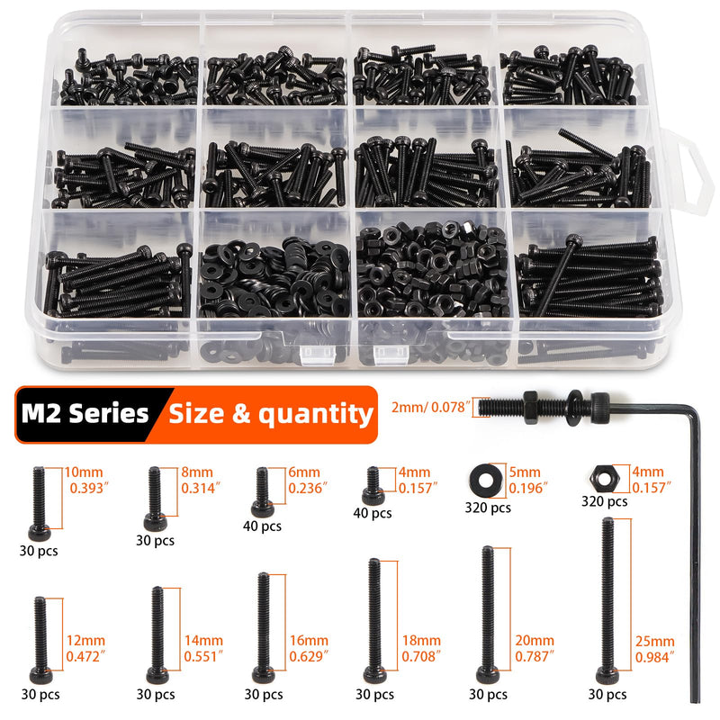 [Australia - AusPower] - M3 M4 M5 Metric Hex Socket Head Cap Screws Assortment Kit & ATHYUTH M2 Metric Hex Socket Head Cap Screws Assortment Kit 