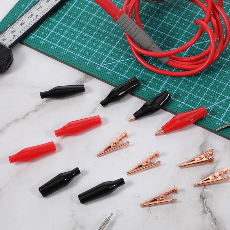 [Australia - AusPower] - Insulated Small Alligator Clips, 20 Pcs Toothless Mini Alligator Clips Electrical Test Clip Soldering Heat Sinks Micro Clip with Smooth Microscopic Tip (Black, Red) 
