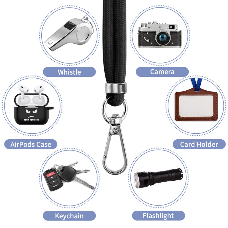 [Australia - AusPower] - CACOE Cell Phone Lanyard 2 Pack-1× Adjustable Neck Strap,1× Wrist Strap,2× Pads,Universal Crossbody,Multifuctional Compatible with Most Smartphones(Black) Black 