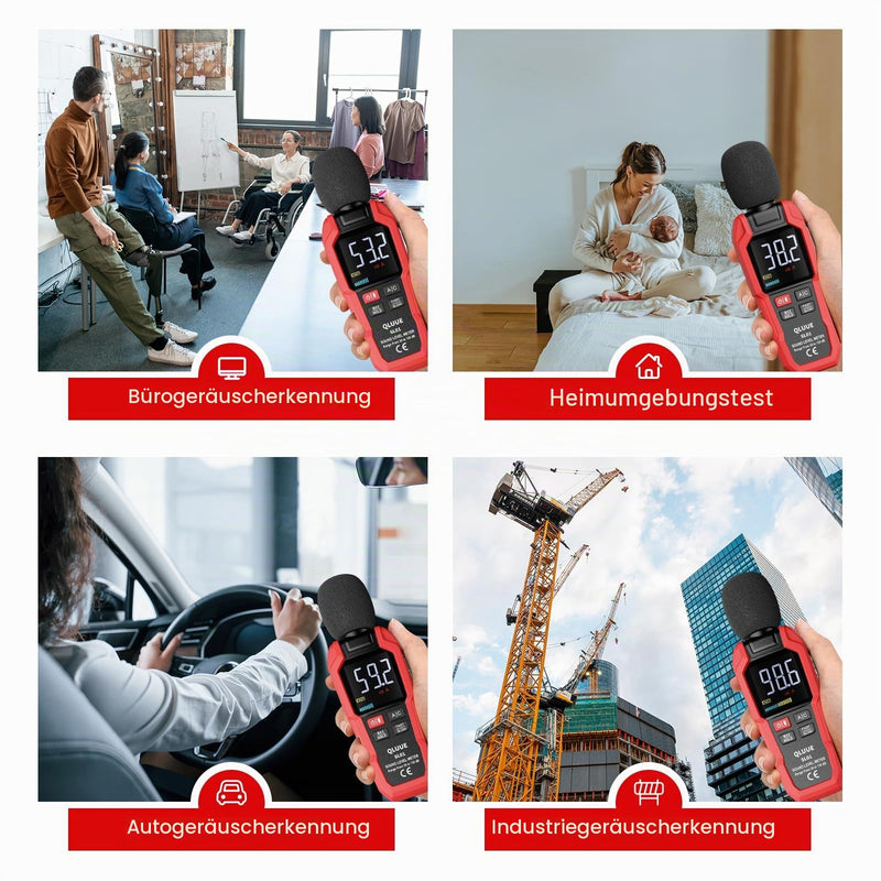 Sound Level Meter Digital Portable Decibel Meter 30dB to 130dB A/C Weighted LCD Display Can Be Used at Home, Factory and Road