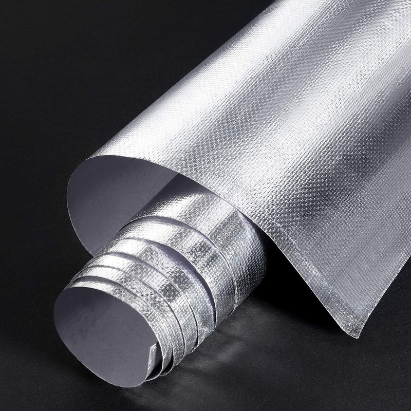 BBTO Heat Reflective Sheet Adhesive Backed Aluminized Fiberglass Heat Shield Tape Protection Barrier Heat Shield Resistant Material for Hose and Auto Use Heat Insulation Sheet(Silver, 12 x 60 Inch) Silver