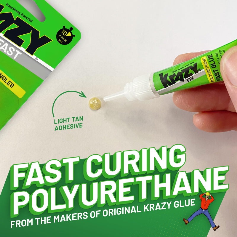 [Australia - AusPower] - Krazy Fix Fast Waterproof Glue, Fast Curing Polyurethane Singles, Repair Adhesive for Shoe Repair, Ceramic, Plastic, Jewelry, Metal, 12 grams (Pack of 3 x 4g mini tubes) 