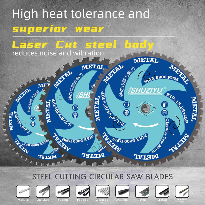 [Australia - AusPower] - LSHUZIYU 5-7/8”(150mm)-52T, Metal Cutting Circular Saw Blade, Arbor 20mm with 5/8"-10mm Washer. Compatible with Cordless Saw, Ferrous Metal, Steel Iron Bar, Sheet, Angle Cutting 5-7/8" 52T Metal 