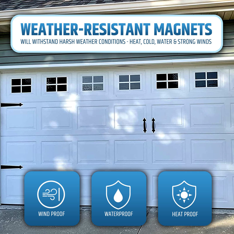[Australia - AusPower] - Premium Quality & Strong Magnetic Garage Door Decorative Hardware - Set of 2 Handles + 4 Hinges - Faux Garage Door Accents Kit for Curb Appeal | No Installation Needed | Will Never Fall Off Magnetic Hinges & Handles Set 