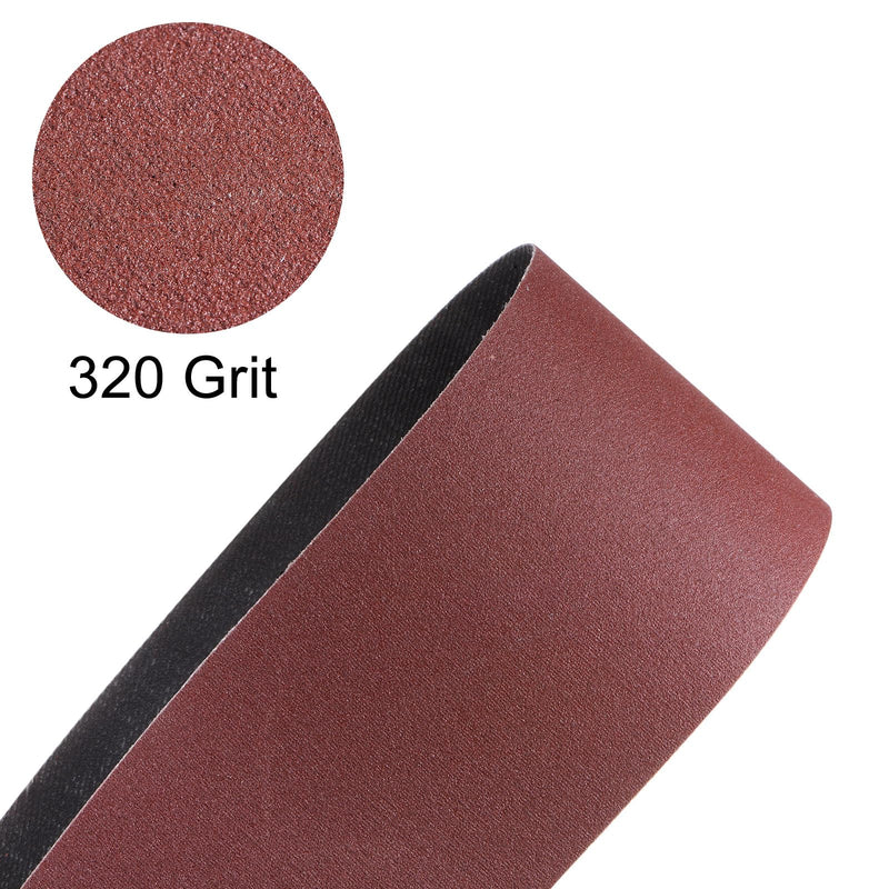 [Australia - AusPower] - 10pcs Sanding Belts 4 x 24 Inch Belt Sander Paper 320 Grit Aluminum Oxide Sandpaper Belt for Sanding Polishing Wood Metal Paint 