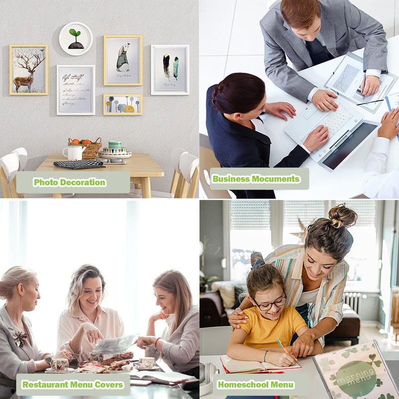 [Australia - AusPower] - 6 Pack Menu Covers 8.5 x 11 Inch - Double View, Protective Film, Restaurant Menu Sleeves, Clear Vinyl Menu Holder Top-Loading 